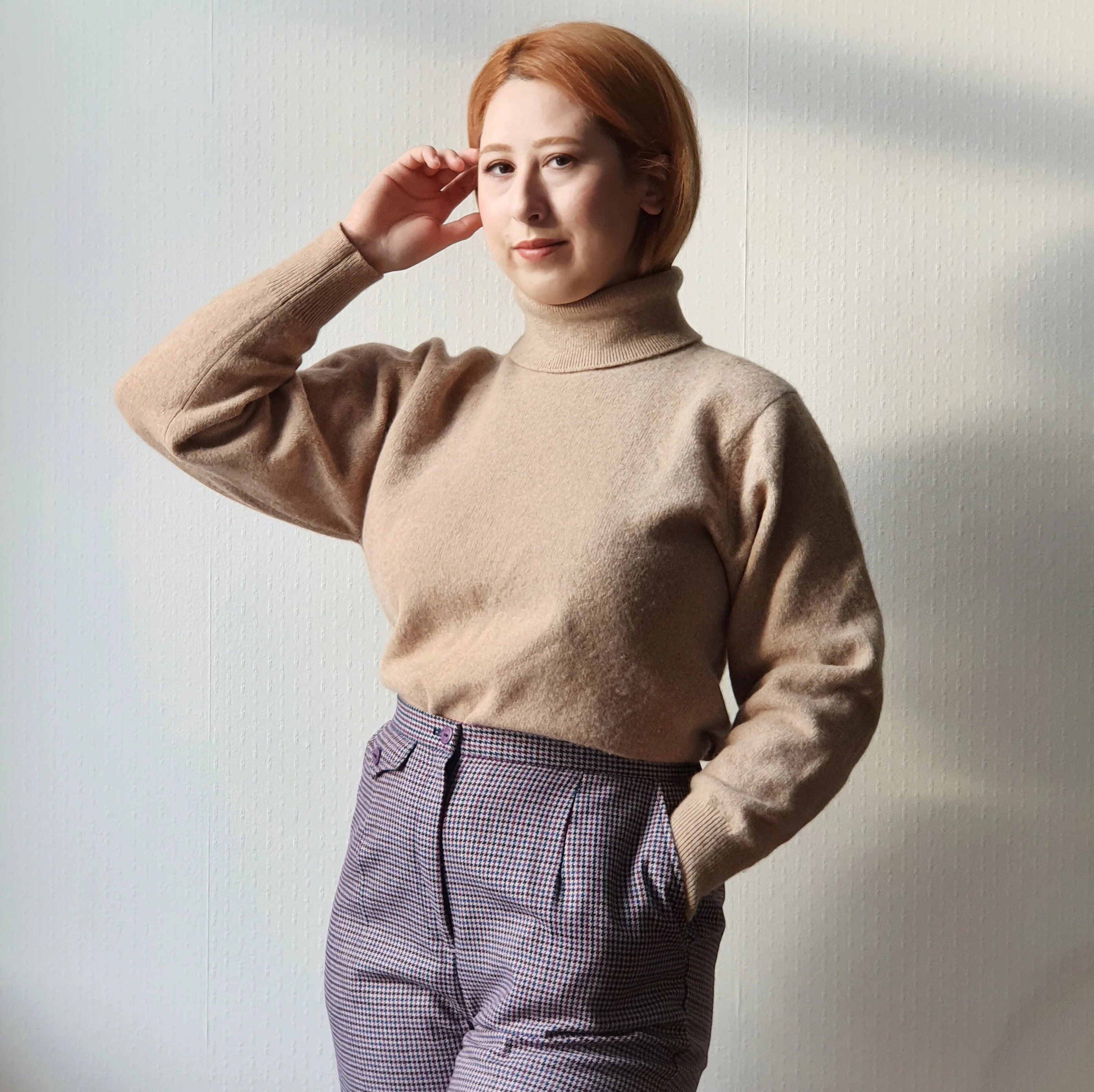 Raglan Sleeve Lambswool Jumper - M - Image 2