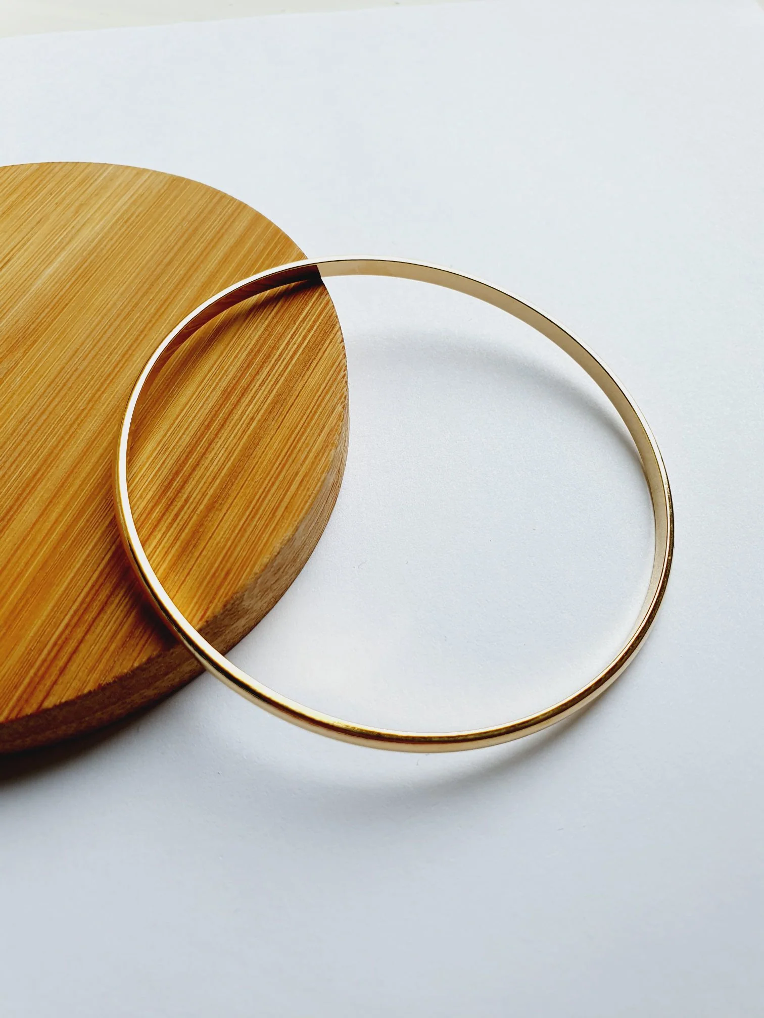 Vintage Gold Plated Thin Bangle Bracelet - Image 4